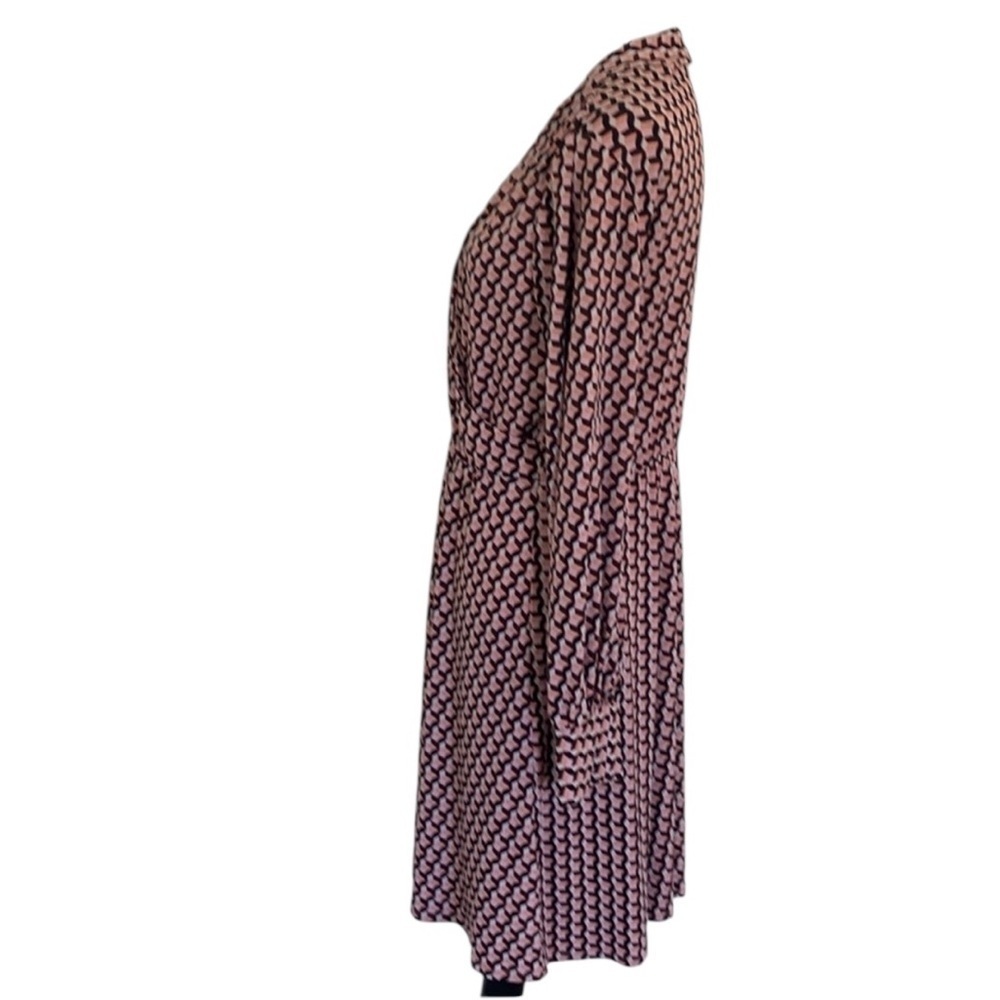 Adrianna Papell Long Sleeve Pink Patterned Dress - Picture 3 of 6
